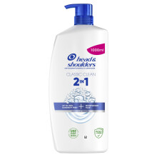 Head & Shoulders Classic Clean 2in1 Anti Dandruff Shampoo, 1000ml. Up to 100% Flake Free, Clinically Proven. For Any Hair and Scalp Type. For Daily u
