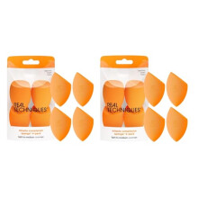Real Techniques Miracle Complexion Beauty Sponge Makeup Blender Set, Orange, (Pack of 8)