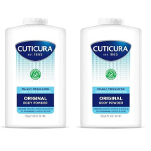 CUTICURA Mildly Medicated Body Powder 250 g, Many Uses Personal Hygiene, Sweat Control, Chafing and Friction Prevention, Itching Relief (Pack of 2)