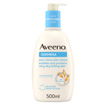 Aveeno Dermexa Daily Emollient Cream (1x 500ml), Emollient Cream Enriched with Triple Oat Complex and Ceramides for Sensitive Skin, Soothing Relief f