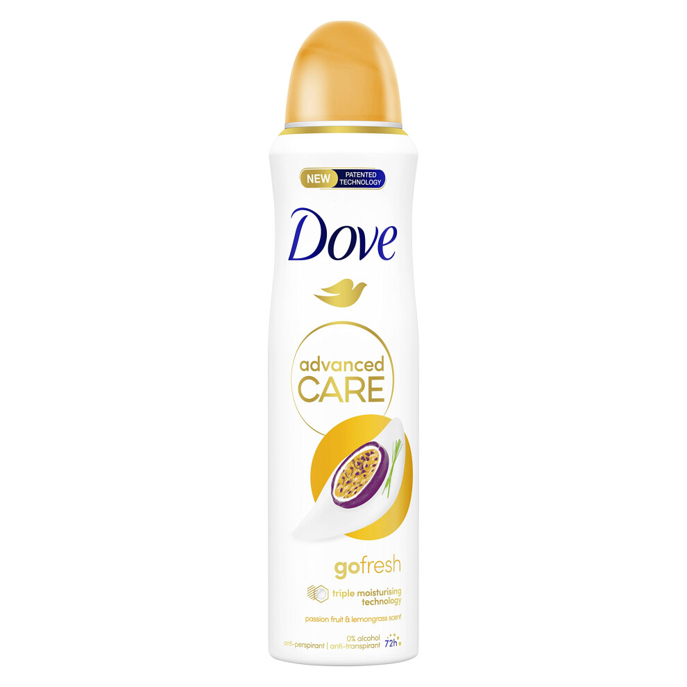 Dove Advanced Care Go Fresh Passion Fruit & Lemongrass Scent Anti-Perspirant Deodorant Spray With Triple Moisturising Technology Aerosol For 72 Hours