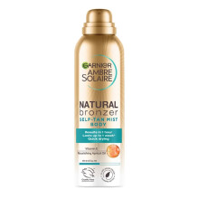 Garnier Ambre Solaire Natural Bronzer Quick Drying Body Self Tan Mist, Medium, Intense & Streak Free Fake Tan, Lasts Up to 1 week, Approved by Curelt