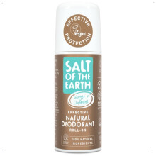 Salt Of the Earth Natural Deodorant Roll On, Vegan, Long Lasting Protection, Leaping Bunny Approved, Cosmos Approved, Made in The UK, Cloudy, Ginger