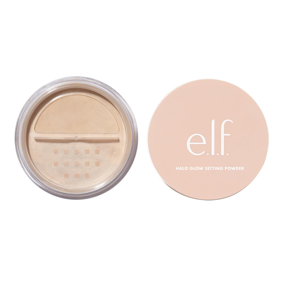 E.l.f. , Halo Glow Setting Powder, Silky, Weightless, Blurring, Smooths, Minimizes Pores And Fine Lines, Creates Soft Focus Effect, Medium, Semi-Matte