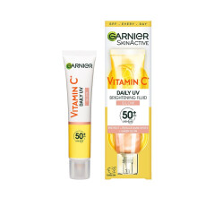 Garnier Vitamin C Daily UV Brightening Fluid Sheer Glow, SPF50+, Prevents + Corrects Sun Damages + Evens Skin tone, Face & Neck, For all skin types,