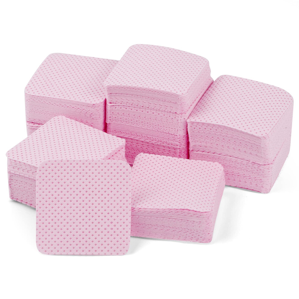 Kuou Pink 300 Pcs Lint Free Wipes For Nails, Nail Wipe Pads Nail Polish Remover Pads Uv Gel Absorbent Remover Wipes For Diy Nails Art,