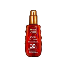 Garnier Ambre Solaire Ideal Bronze Protective Oil Sun Cream Spray SPF30, High Sun Protection Factor 30, Shea Butter, Water Resistant & Non Greasy Sun