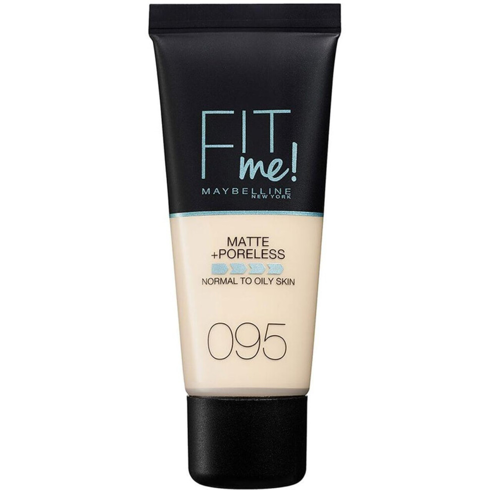 New Maybelline Men's Fit Me Foundation, Medium Coverage, Blendable With A Matte And Poreless Finish, For Normal To Oily Skin, Shade: 095 Fair Porcelain, 30Ml