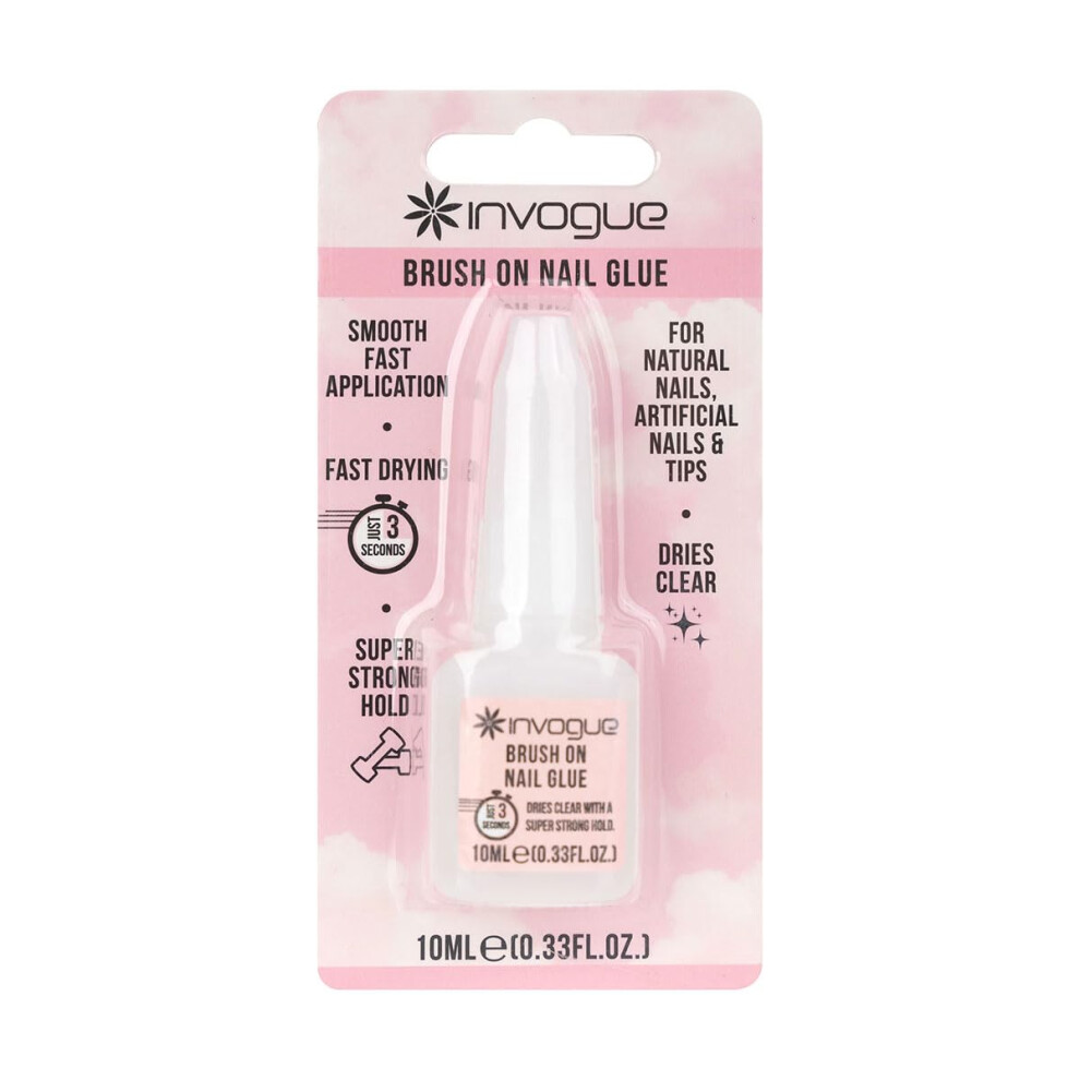 Invogue Brush On Nail Glue 10 Ml 8031904974335