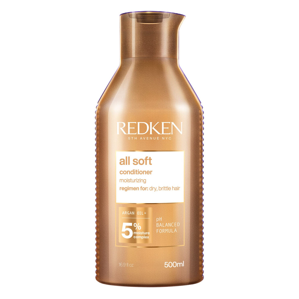 REDKEN All Soft Conditioner, for Dry Hair, Argan Oil, Intense Softness and Shine, 500 ml