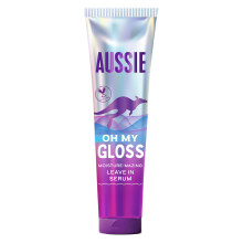 Aussie Oh My Gloss Moisture-Mazing Leave-In Serum 160ml, Moisture and Shine Booster for Dull, Tired Hair, Infused with Jojoba, Safflower and Australi