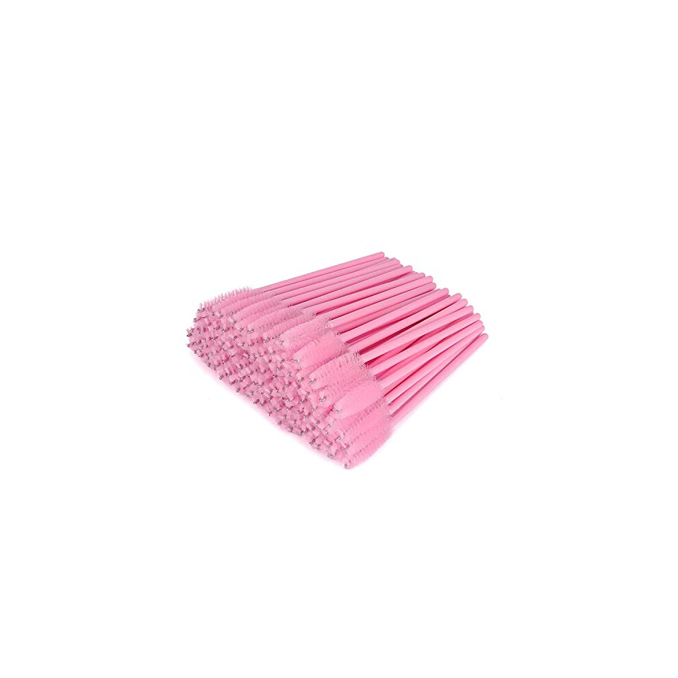 G2plus Pink 50 Pcs Eyelash Brushes Spoolies- Eyebrow Spoolie Brushes - Disposable Mascara Wands - Eyelash Extension Brushes For Extensions