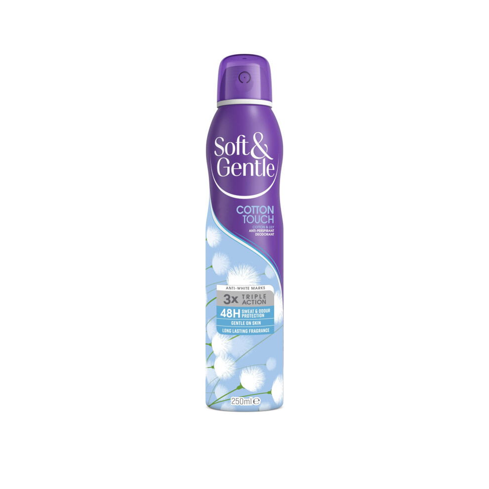 Soft & Gentle Cotton Touch Anti-Perspirant Deodorant Spray, 250Ml