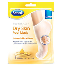 Scholl ExpertCare Dry Skin Foot Mask - Intensely Nourishing, Triple Oil Foot Mask with Urea and 3 Oils (Avocado, Argan, Jojoba) for up to 24-Hour Moi