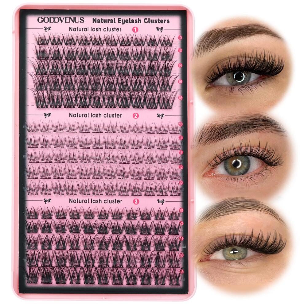 Goddvenus Wispy Cluster Lashes Natural Individual Eyelashes 3 Styles Lash Clusters Mixed C Curl Eyelash Clusters Russian D Curl Lashes Individual Clu