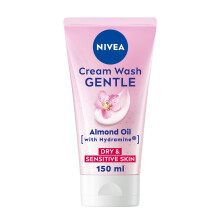 NIVEA Gentle Face Cream Wash (150ml), Face Cleanser with Almond Oil and Hydramine Gently Cleanses for Smooth, Healthy Skin, Face Wash for Dry and Sen