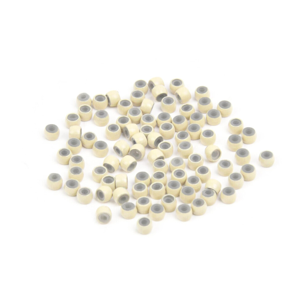 Vlasy White Silicone Lined Nano Rings Beads For Nano Tip Hair Extensions Micro Nano Beads (100Pcs, Blonde)