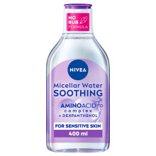 NIVEA Micellar Water Soothing, Fragrance Free Eye Makeup Remover, Micellar Cleansing Water for Sensitive Skin, Gentle Skin Cleanser (400ml)