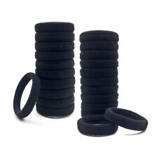 Yedtreg Hair Bobbles for Women, 30 Pack Black Hair Ties No Damage, Seamless Soft Hair Bands for Thick Curly Hair, Strong Elastic Ponytail Holders Hai