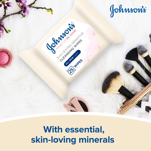 Johnson's Baby Johnson's Makeup Be Gone Extra-Sensitive Wipes, Pack of 25 1