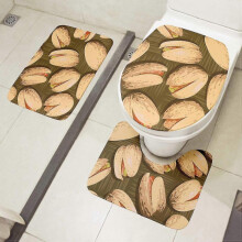 Bathroom Floor Mat Set Three-piece Toilet Seat Cover Anti-slip Carpet Entrance Door Mat