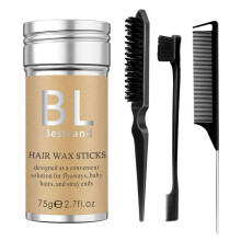 Hair Wax Stick & Black Hair Brush Versatile Hair Styling set, Hair Wax Stick for Hair Edge Frizz Control Anti-Frizz Non-greasy Broken Hair Styling (7