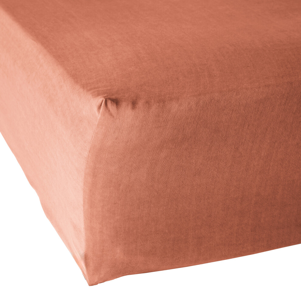 Drap housse 180x200 cm Lyocell Terracotta