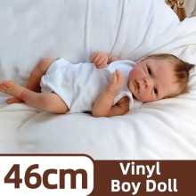 Full Body Silicone Waterproof Reborn Baby Silicone Handmade Doll with Visible Veins Lifelike Baby Doll Christmas Gifts for Kids (boy)