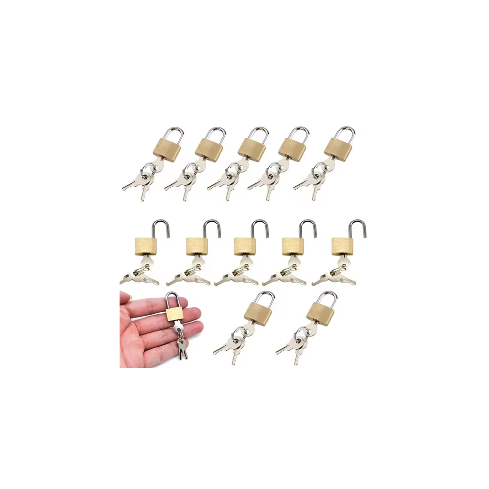 40Pcs Mini Solid Brass Padlocks With Keys For Luggage Locks, Backpacks, Gym Lockers, Suitcase Locks 7334477058558