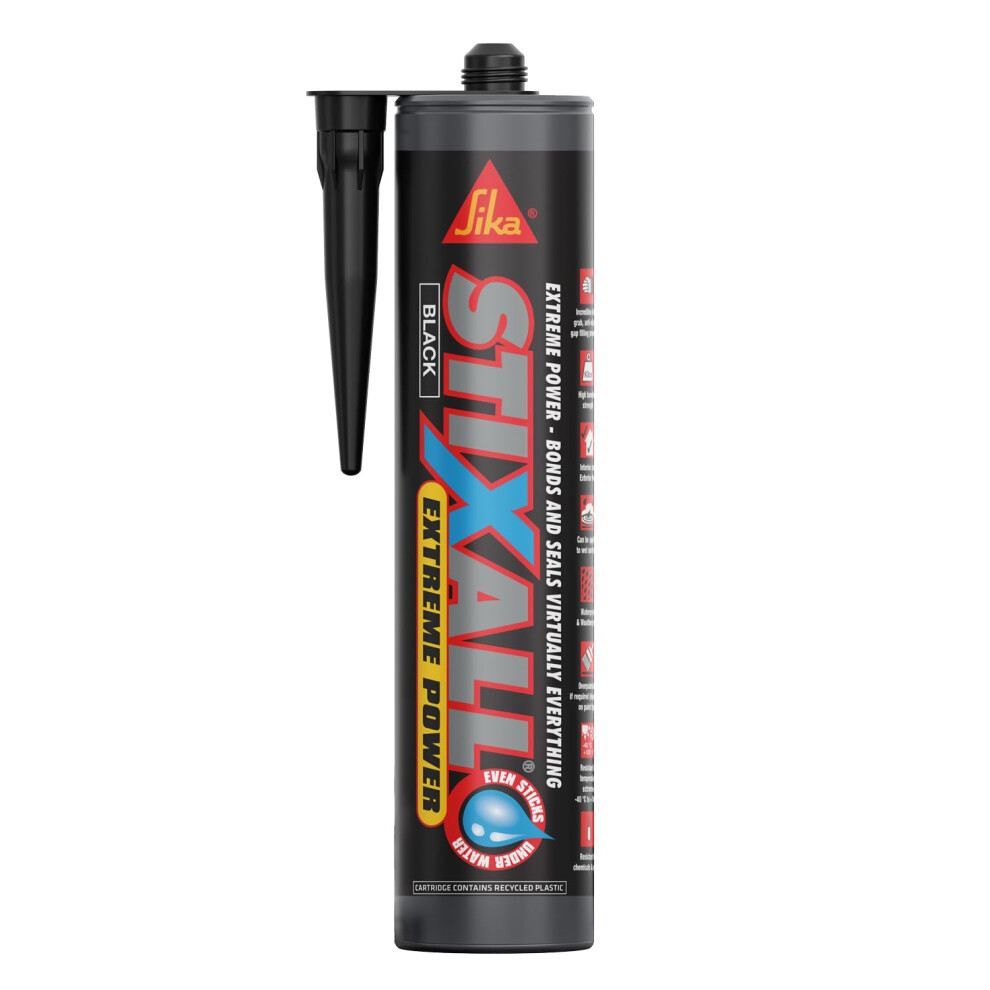 Sika Stixall Extreme Power Sealant & Adhesive – Black, 290ml, Waterproof