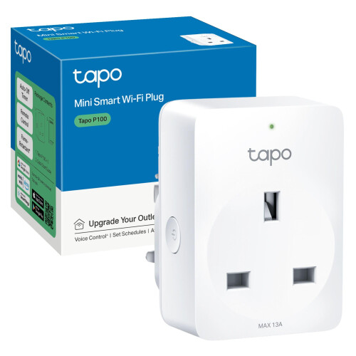 TP-Link Tapo P100 Wi-Fi Smart Plug – Alexa & Google Control, App Remote, Scheduling, Device Sharing – White 1