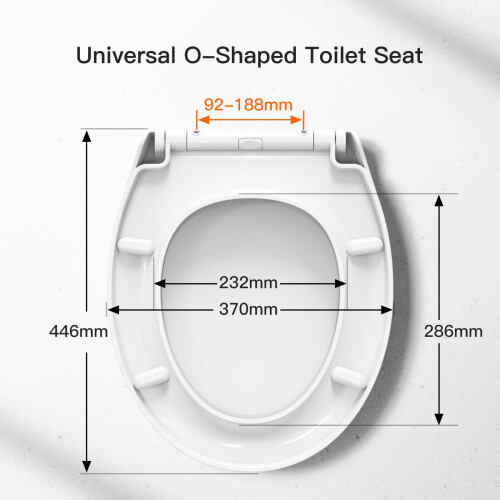 Pipishell Soft Close Toilet Seat – Quick Release, Adjustable Hinges, White 2
