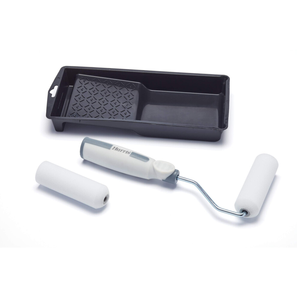 Harris Seriously Good Woodwork Mini Roller Set – 4", Includes Tray, Frame & 2 Gloss Sleeves