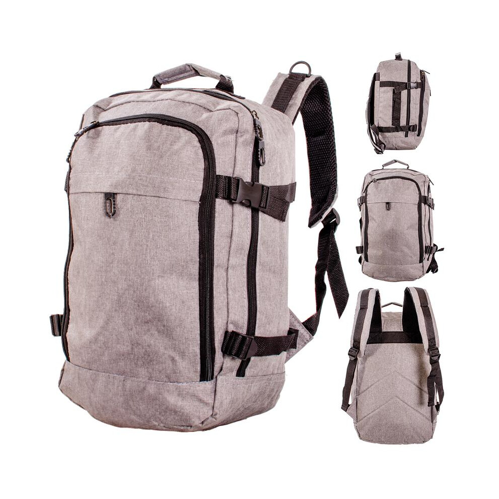 (Grey) Ryanair Underseat Cabin Backpack 40X25x20cm | Airline Approved Hand Luggage Bag | Budget Airline Carry-On | Duffel Holdall Weekender Travel Bag Grey