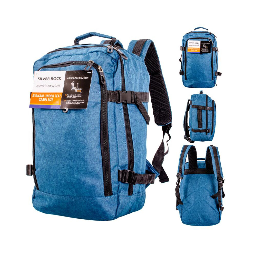 (Teal ) Ryanair Underseat Cabin Backpack 40X25x20cm | Airline Approved Hand Luggage Bag | Budget Airline Carry-On | Duffel Holdall Weekender Travel Ba Blue
