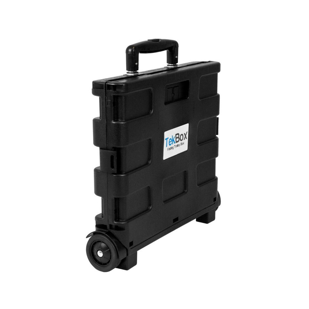 (Default) Tekbox Folding Shopping Cart Trolley Storage Box Crate with Wheels, Lightweight & Foldable, Home Improvement Building Supplies Trollies