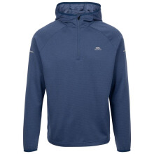 (Indigo Tone, XXXL) Trespass Mens Active Top Grown On Hood with 1/4 Zip Quick Dry Montgo