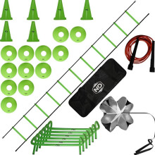 (Green) ND Sports Speed Agility Hurdles Chute Traffic Cones Ladder Football Training Kit equipment