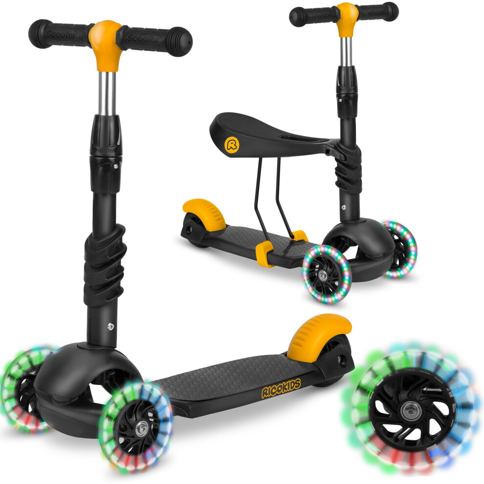 Trottinette 3 roues Ricokids Cubi - Noir et orange