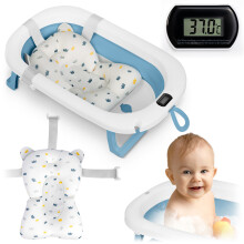 Vasca da bagno per bambini, neonati con termometro e inserto RK-287 bianco e blu