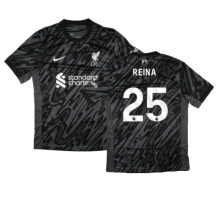 (XXL) 2024-2025 Liverpool Home Goalkeeper Shirt (Black) (Reina 25)