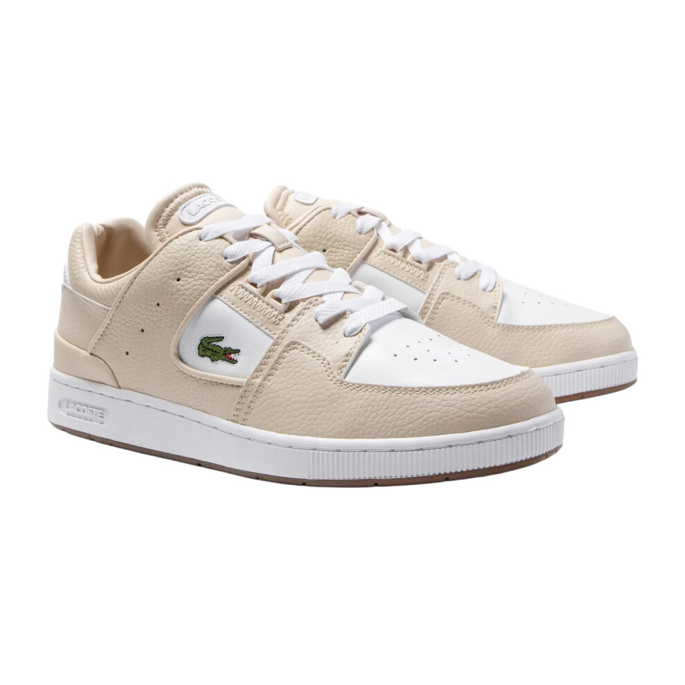 (7.5 UK, White) Lacoste Mens Court Cage Leather Trainers