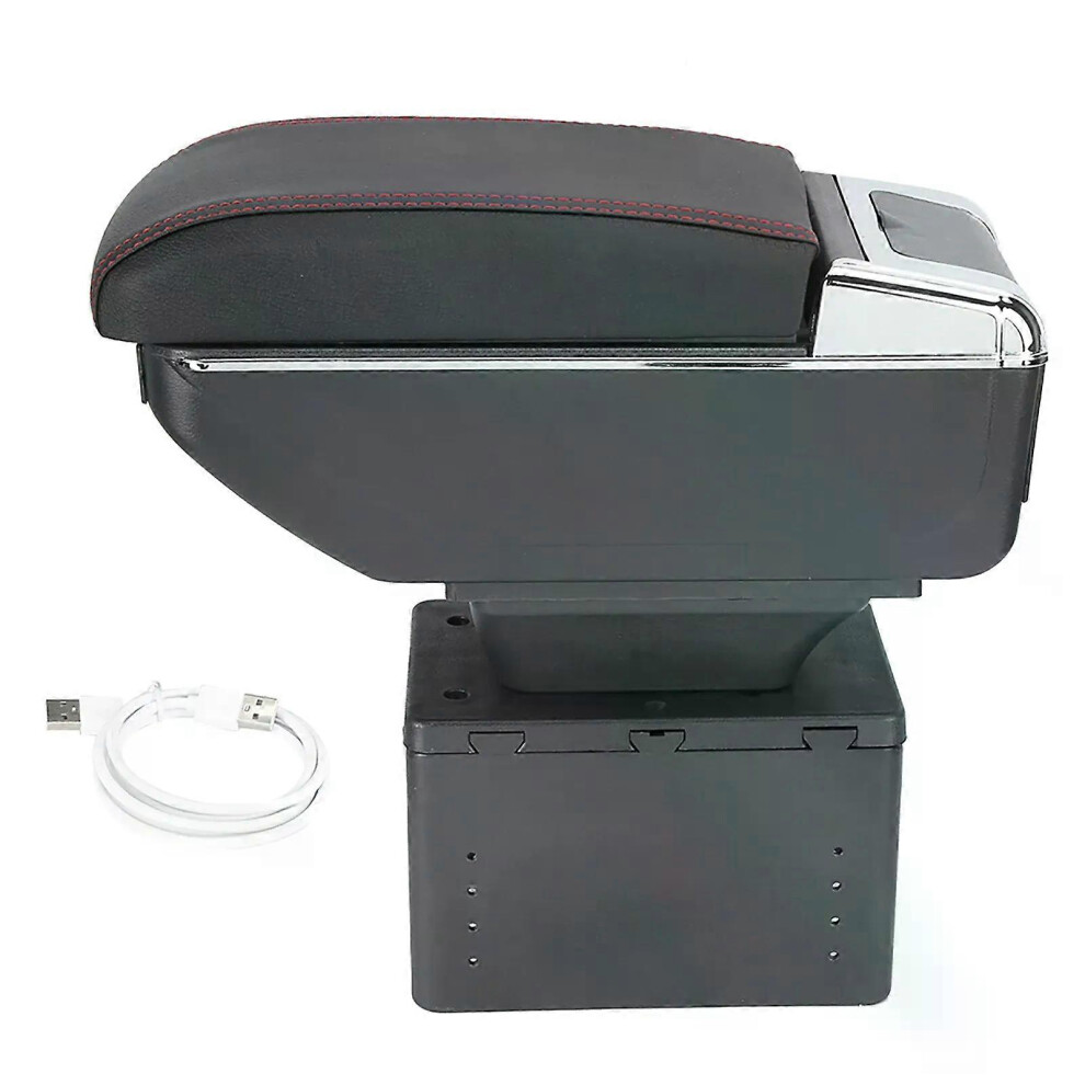 (As Show, One Size) Universal Car Center Console Armrest Box Container Adjustable With Usb Interface 4909775420807