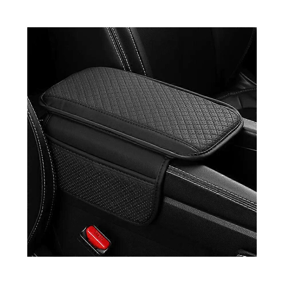 (, One Size) New Pu Leather Car Armrest Mat Center Console Protection Cushion Auto Armrests Storage Box Pad Car Interior Accessories Red 4909775379112