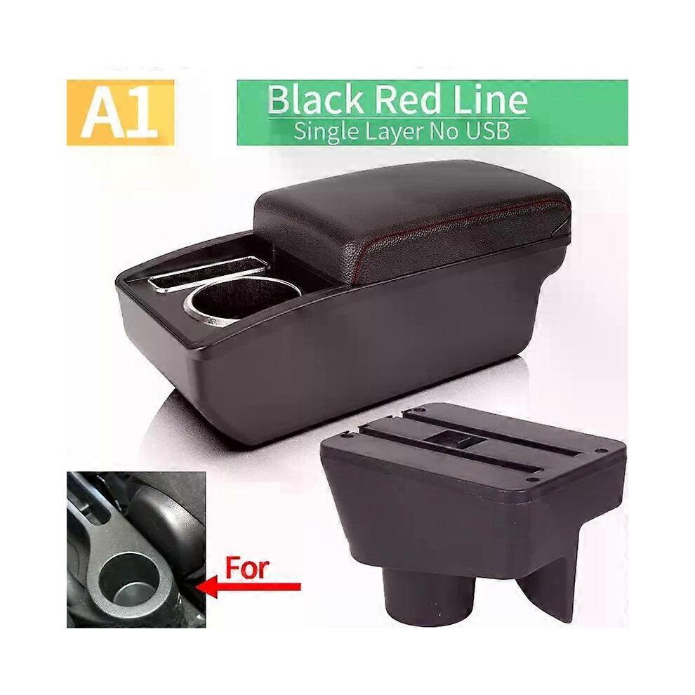 (A1 No Usb, One Size) Compatible For Morrisgarages Mg3 Armrest Box Compatible For Mg Mg3 Car Center Console Armrest Modification Accessories Black/Red 4909775418408