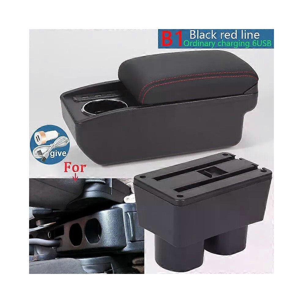 (C3 Nousb, One Size) Compatible For Nissan Tiida C11 Armrest Box Compatible For Nissan Tiida Latio Sylphy Versa Car Armrest Storage Box Cu Black/White 4909775379433