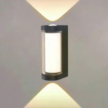 (Round 6500K, One size) Modern LED waterproof Up Down wall lamp outdoor and indoor wall light courtyard porch corridor bedroom wall sconce AC85-265