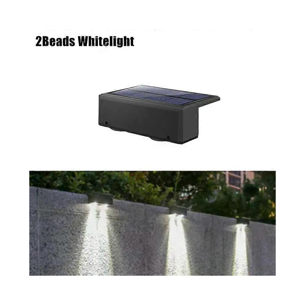 (1Bead-Warmcolorlight, 1pcs) Outdoor Solar Wall Light Waterproof Fence Lamp Ultra Strong Spotlight Illumination compatible  Garden Fence or Exterior W-image-OPC-PHJ2PY7-NEW