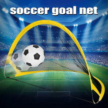 (As show, One size) Packable 2 Packs Soccer Goal Popup Backyard Portable Soccer Goal Net Foldable Indoor Outdoors Kids Soccer Goal Set Soccer Training Equipment with Foot