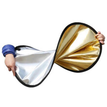 (As show, One size) 30cm Photography Round Reflector Collapsible Portable for Studio Photography